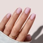 Press On Nails Square - Solid Pink Short Press On Nails with Glue for Women, Opaque Soft Gel Glue On Nails in 16 Sizes - 32 Stick On Nails Kit, Yoga