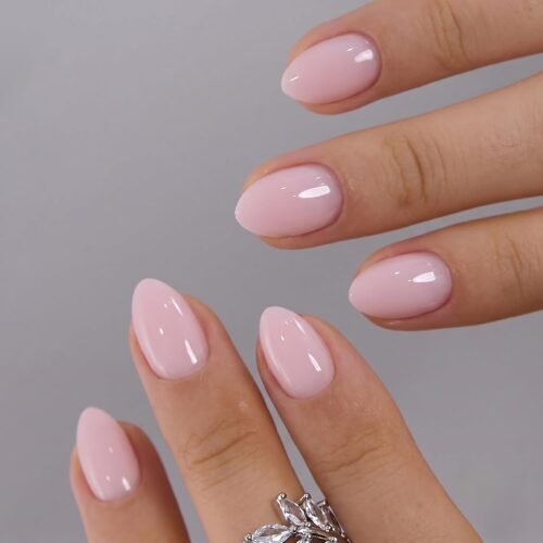 Soft Gel Almond Extra Short Press On Nails, Long-Lasting Reusable Nude Pink Fake Nails Kit with Glue & Tabs, 32Pcs 16Size Salon-Quality Stick On Nails for Women At-Home Manicure (Blush Veil)