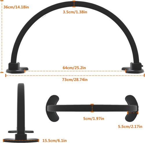 Half Moon Light for Nail Desk, 180?? All-Round Lighting Half Moon Nail Lamp, Stepless Dimming, Extra Large Space,Black