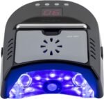 UV LED Nail Lamp Cordless, Professional Rechargeable Nail Dryer with Cooling Fan, 72W 24 Beads Gel Nail Lights with Portable Handle, 3 Timer Smart Sensor LCD Screen Cure Nail Light (Black)