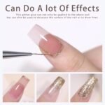 4 Colors Glitter Painting Gel for Nail Art, Silver Gold Black Painted Metal Platinum Drawing Liner Gel Nail Paint Sparkling Soak Off for DIY