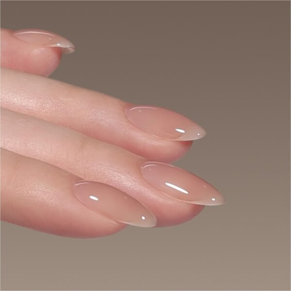 16ml Rubber Base Gel, Jelly Builder Base Nail Gel Nude Sheer Pink, 3-in-1 Soak Off Nail Strengthener UV Light Cure, 02 Nude Jelly