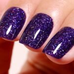 Glitter Gel Polish, 0.5 Fl Oz Deep Purple Iridescent Glitter Gel Nail Polish Sparkle Shimmer Autumn Winter Rainbow Soak off LED UV for Art Manicure