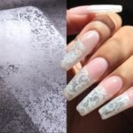 20 Rolls Lace Nail Foil White and Black Nail Transfer Foil Flower Nail Art Foils Decals Holographic Foils for Nails Manicure Stickers for DIY Acrylic Nails Decoration
