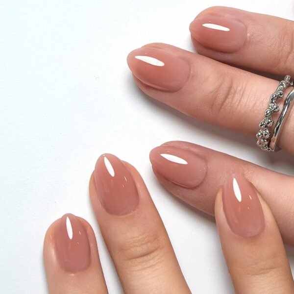 Soft Gel Almond Extra Short Press On Nails, Long-Lasting Reusable Peach Nude Fake Nails Kit with Glue & Tabs, 32Pcs 16Size Salon-Quality Stick On Nails for Women At-Home Manicure