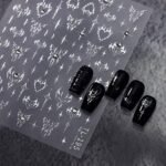 Star Nail Art Stickers Decals, Silvery Star Nail Stickers for Nail Art, 5D Embossed Nail Decals Silvery Manicure Supply for Women Nails Decoration