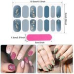 140 Pcs 10 Sheets Glitter Full Wrap Nail Stickers for Women UV Free Short Polish Strips with 2 Pcs Nail Files Gradient Stickers Self Adhesive Easy DIY Manicure Decals Strips for Holiday Decor