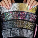 7 Styles Nail Stickers for Nail Art, 100 Sheets Nail Art Stickers for Kids Women, 3D Self Adhesive Flower Fingernail Stickers for Spring, Silver & Gold, Black & White Nail Decals for Nail Art